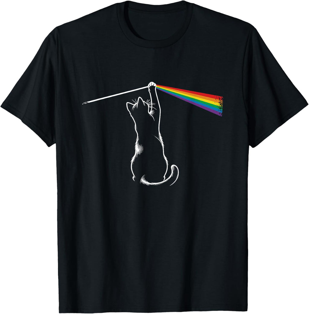 Playing with Light Cat Gift Men Kids Women Funny Cat T-Shirt