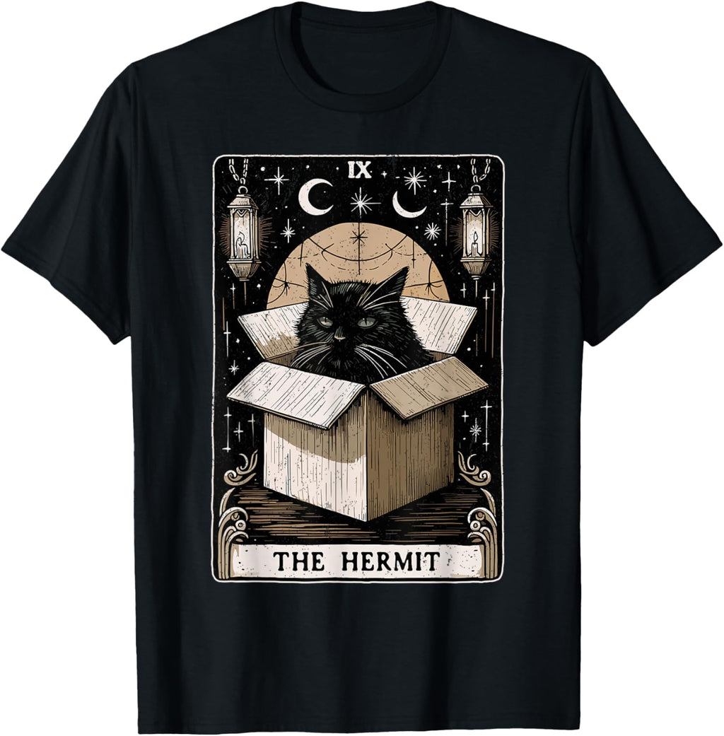 The Hermit Tarot Card Cat Lover Funny Cat T-Shirt